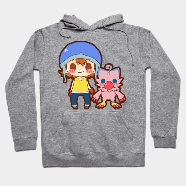 sora & biyomon Hoodie by Potaaties